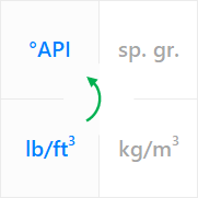 Use a unit converter for the specific gravity of stock-tank oil to convert from lb/ft3 (pound per cubic foot) to °API (American Petroleum Institute or API gravity).