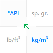 Use a unit converter for the specific gravity of stock-tank oil to convert from kg/m3 (kilogram per cubic meter) to °API (American Petroleum Institute or API gravity).