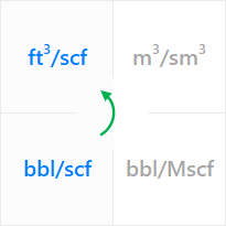 Use a unit converter for the gas formation volume factor to convert from barrels of reservoir gas per one standard cubic foot (bbl/scf) to cubic feet of reservoir gas per one standard cubic foot (ft3/scf).
