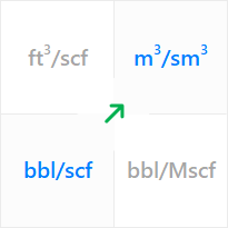 Use a unit converter for the gas formation volume factor to convert from barrels of reservoir gas per one standard cubic foot (bbl/scf) to cubic meters of reservoir gas per one standard cubic meter (m3/sm3).