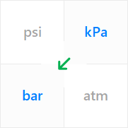 Use a unit converter for the pressure to convert from kilopascal (kPa) to bar.