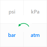 Use a unit converter for the pressure to convert from standard atmosphere (atm) to bar.