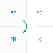 Use a unit converter for the temperature to convert from degree Fahrenheit (°F) to degree Rankine (°R).