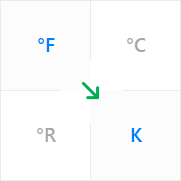 Use a unit converter for the temperature to convert from degree Fahrenheit (°F) to Kelvin (K).