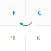 Use a unit converter for the temperature to convert from degree Celsius (°C) to degree Fahrenheit (°F).