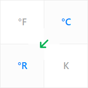 Use a unit converter for the temperature to convert from degree Celsius (°C) to degree Rankine (°R).